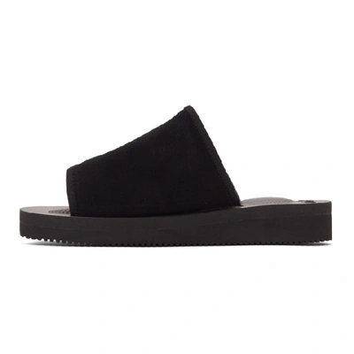 Shop Suicoke Black Suede Kaw-vs Sandals