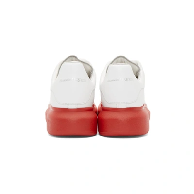 Shop Alexander Mcqueen White And Red Oversized Sneakers