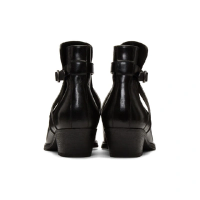 Shop Saint Laurent Black Buckle Lukas Boots In 1000 Black