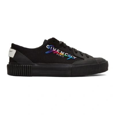 Shop Givenchy Black Signature Low Light Tennis Sneakers In 960-multi