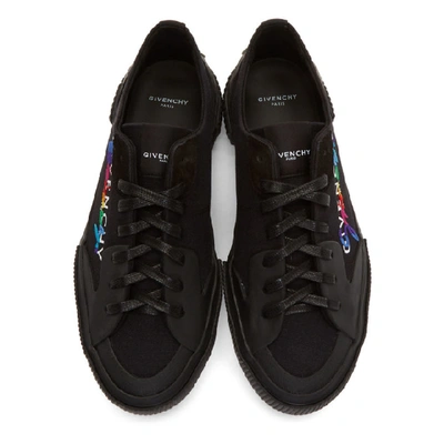 Shop Givenchy Black Signature Low Light Tennis Sneakers In 960-multi