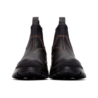 Shop Prada Black Leather & Neoprene Chelsea Boots