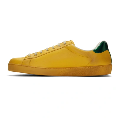 Shop Gucci Yellow Blade New Ace Sneakers In 7670 Crop/r