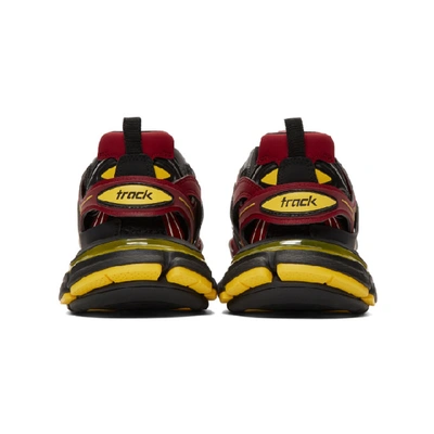 Shop Balenciaga Burgundy & Black Track Sneakers In Bordeaux/yellow