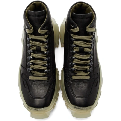 Shop Rick Owens Black And Transparent Tractor Boots In 090 Blk/clr