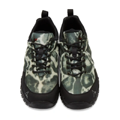 Shop Roa Black And Grey Oblique Sneakers In Printed