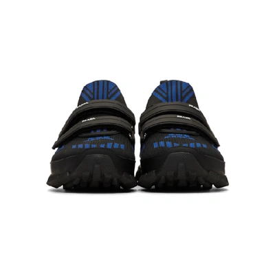 Shop Prada Black & Blue Crossection Sneakers
