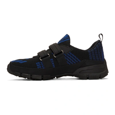 Shop Prada Black & Blue Crossection Sneakers