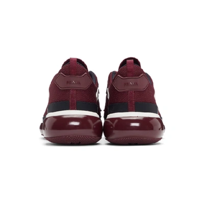 Shop Prada Purple Sport Knit Cloudbust Sneakers