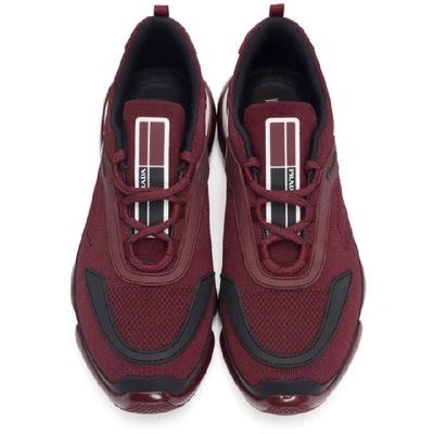 Shop Prada Purple Sport Knit Cloudbust Sneakers