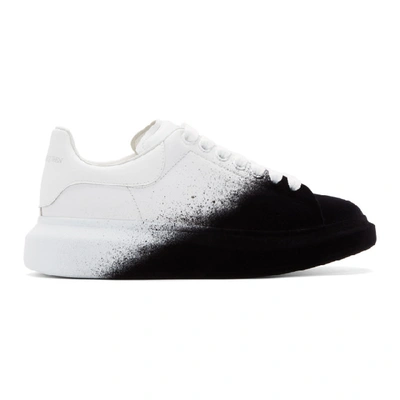 Shop Alexander Mcqueen White And Black Velvet Spray Oversized Sneakers In 9034 Owhtbk
