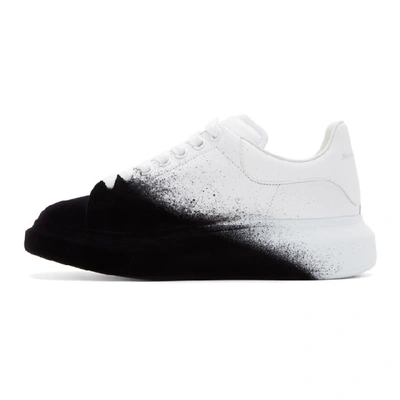 Shop Alexander Mcqueen White And Black Velvet Spray Oversized Sneakers In 9034 Owhtbk