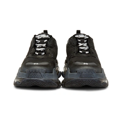 Shop Balenciaga Black Triple S Clear Sole Sneakers In 1000 Noir