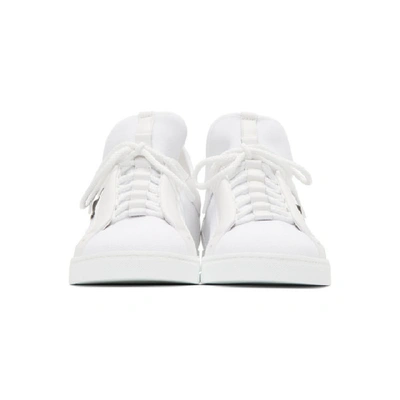 Shop Fendi White Bag Bugs Knit Sneakers In F15oi - Whi