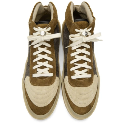 Shop Fear Of God Ssense Exclusive Green And Grey Strapless Skate Sneakers In Olive