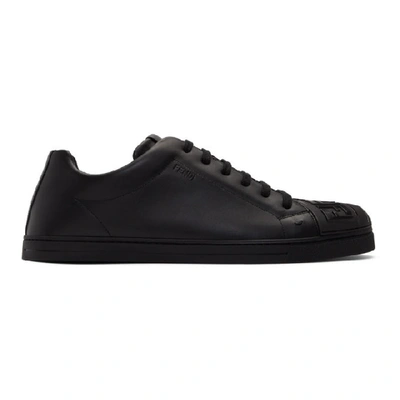 Shop Fendi Black Forever  Toe Cap Sneakers In F0abb - Bla