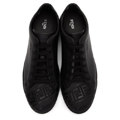 Shop Fendi Black Forever  Toe Cap Sneakers In F0abb - Bla