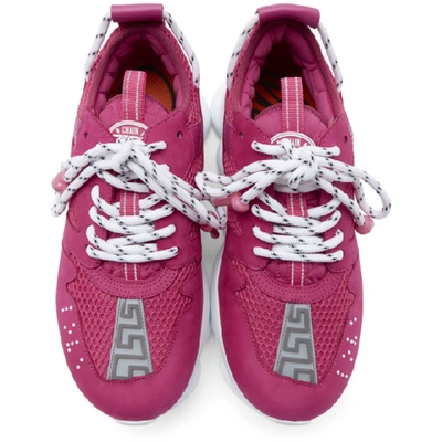 Shop Versace Pink Chain Reaction 2 Sneakers In K0l Blowzy