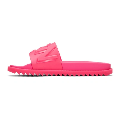 Shop Fendi Pink Vocabulary Slides In F16vl - Fus