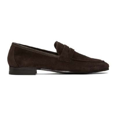 Shop Paul Smith Brown Suede Glynn Penny Loafers In 66 Brown