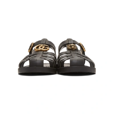 GUCCI BLACK GLOSSY RUBBER SANDALS