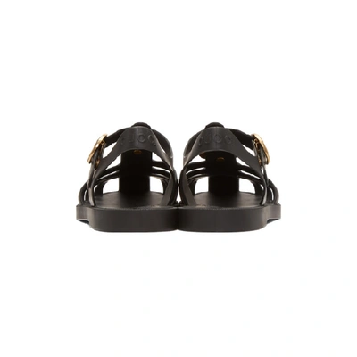 GUCCI BLACK GLOSSY RUBBER SANDALS