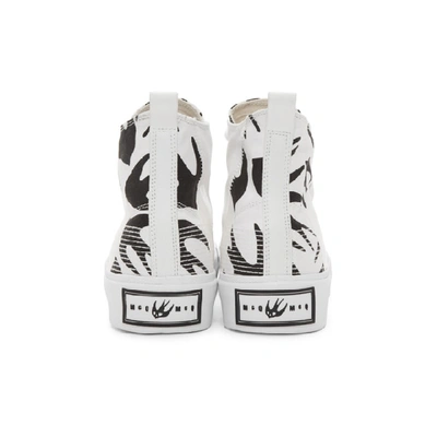 Shop Mcq By Alexander Mcqueen Mcq Alexander Mcqueen White And Black Plimsoll Platform High Sneakers In 9024 Whtblk