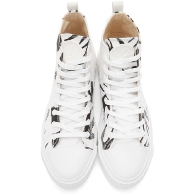 Shop Mcq By Alexander Mcqueen Mcq Alexander Mcqueen White And Black Plimsoll Platform High Sneakers In 9024 Whtblk