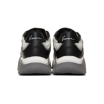 Shop Versace Black And White Squalo Sneakers In Knba Nebisi