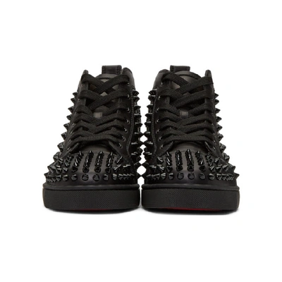 Shop Christian Louboutin Black Louis Spikes Sneakers In Bo49 Black/