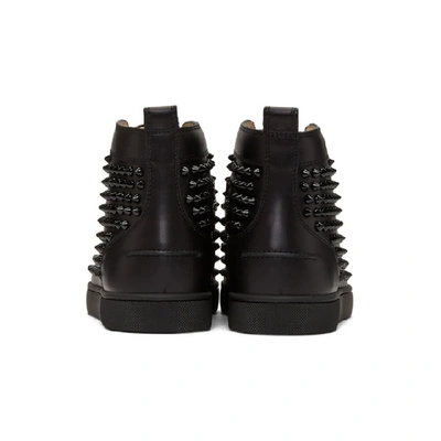 Shop Christian Louboutin Black Louis Spikes Sneakers In Bo49 Black/