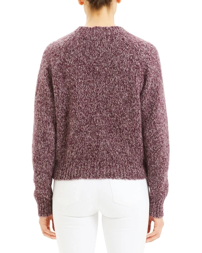 Shop Theory Marl V-neck Airy Alpaca Sweater In Mulberry/thistle