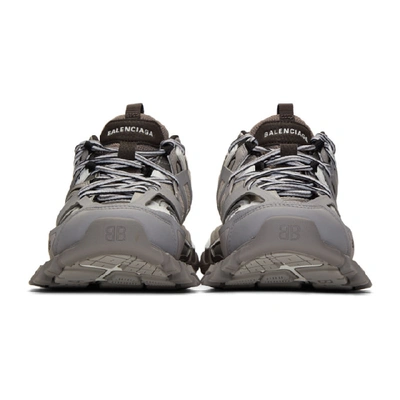 Shop Balenciaga Grey And White Track Sneakers In 1214 Grey