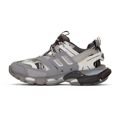 Shop Balenciaga Grey And White Track Sneakers In 1214 Grey