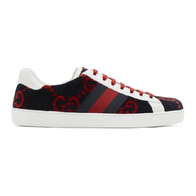 Gucci Ace Gg-diamond Towelling Low-top Trainers In Red | ModeSens
