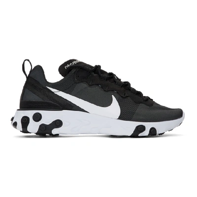 Shop Nike Black And White React Element 55 Sneakers In 003blkwht