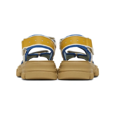 Shop Gucci Yellow & Black Aguru Sandals In Yellow/white/nero