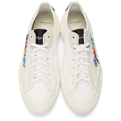 Shop Givenchy White Signature Low Light Tennis Sneakers In 100 White