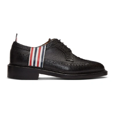 Shop Thom Browne Black 4-bar Classic Longwing Brogues