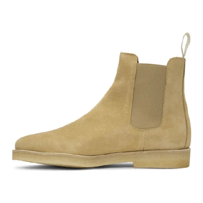 Shop Common Projects Tan Suede Chelsea Boots