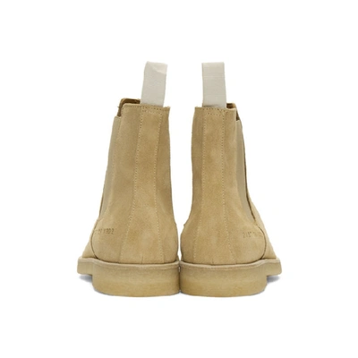 Shop Common Projects Tan Suede Chelsea Boots