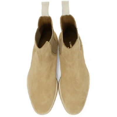 Shop Common Projects Tan Suede Chelsea Boots