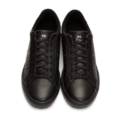 Shop Ps By Paul Smith Black Embroidered Stripes Sneakers In 79 Black