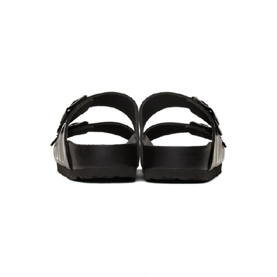 Shop Valentino Black  Garavani Birkenstock Edition 'vltn' Arizona Bs Slides