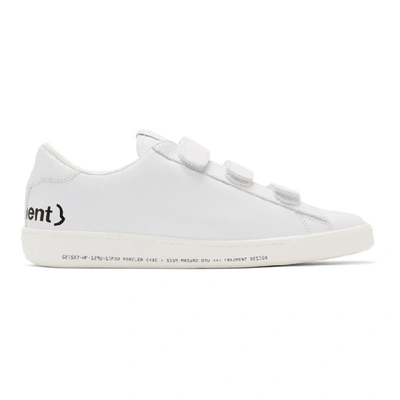 Shop Moncler Genius 7 Moncler Fragment Hiroshi Fujiwara White Leather Sneakers In 001-white