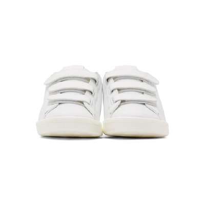 Shop Moncler Genius 7 Moncler Fragment Hiroshi Fujiwara White Leather Sneakers In 001-white