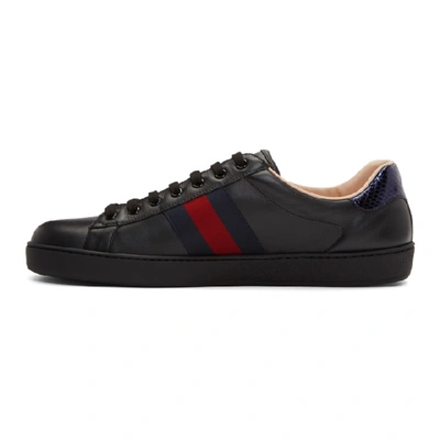 Shop Gucci Black Ace Embroidered Bee Sneakers In 1284 Black