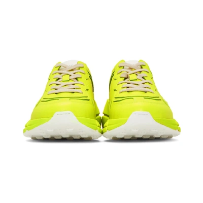 Shop Gucci Yellow Fluo Rython Sneakers In 7205 Yellow