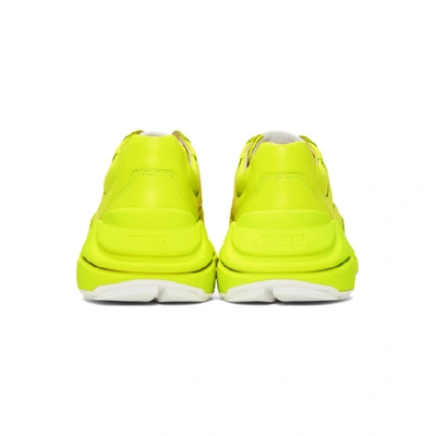 Shop Gucci Yellow Fluo Rython Sneakers In 7205 Yellow
