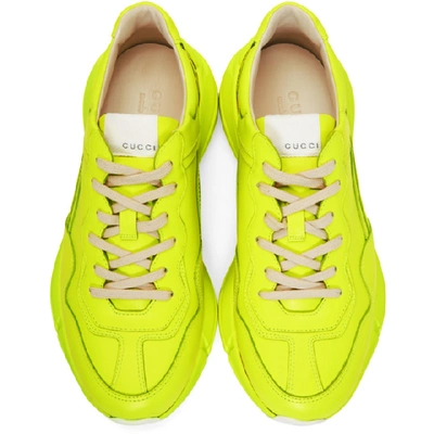 Shop Gucci Yellow Fluo Rython Sneakers In 7205 Yellow